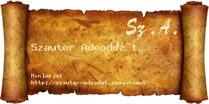 Szauter Adeodát névjegykártya